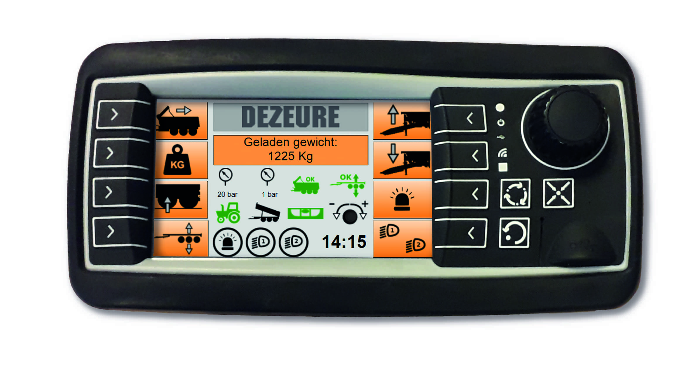 <p>• SMART DRIVE voor kippers en dumpers met geïntegreerd weegsysteem<br>• SMART LOADER voor hooglossers en TurboCleaner, snelheid lossen regelbaar<br>• SMART SPREAD voor mestwagens met automatisch doseersysteem voor precieze spreiding<br>• SMART FLOW voor mengmesttanks met hectare teller<br>• Ook standaard bediening LOAD SENSING blijft beschikbaar</p>